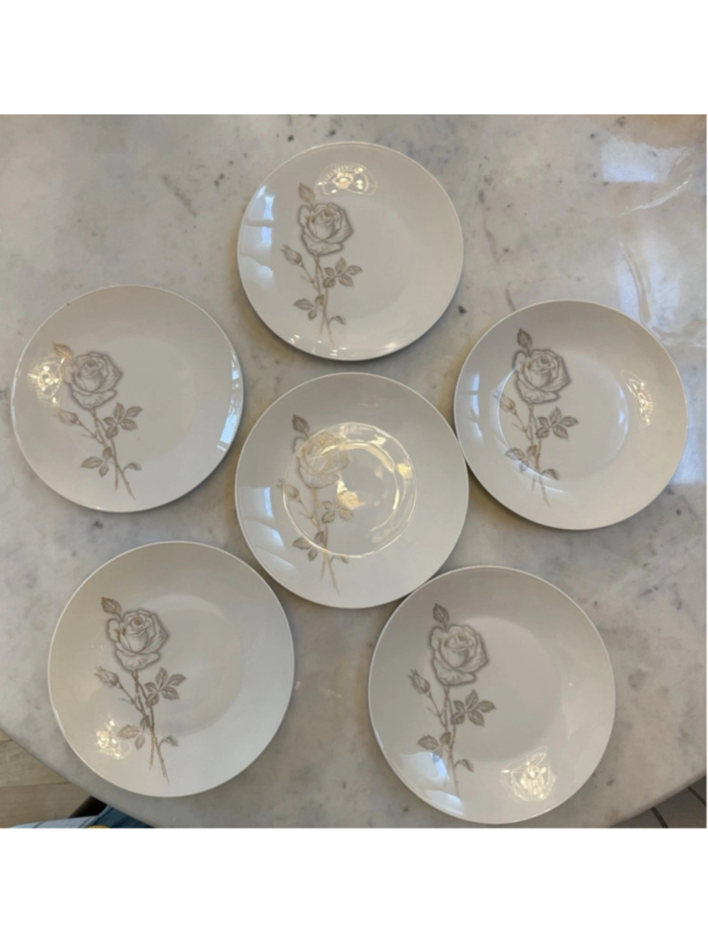 Rosenthal Classic Rose Raymond Loewy 7.5" Salad Dessert Plates Set of 6 Germany